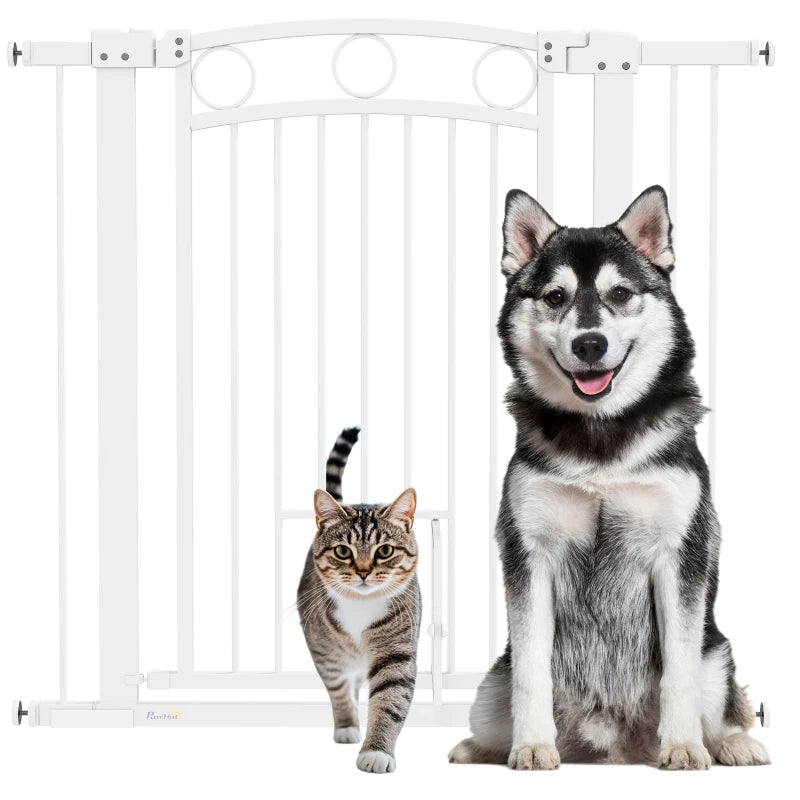Dog & Cat Gate 96cm Tall with 7cm & 14cm Extensions for Stairs
