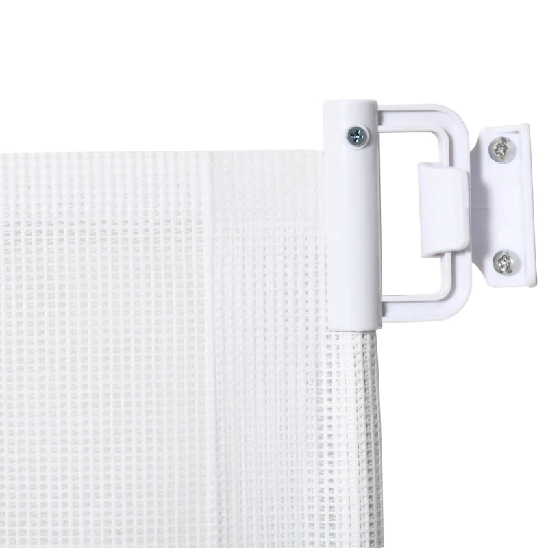 Pet Stair Gate – Retractable Dog Barrier for Doorways, White