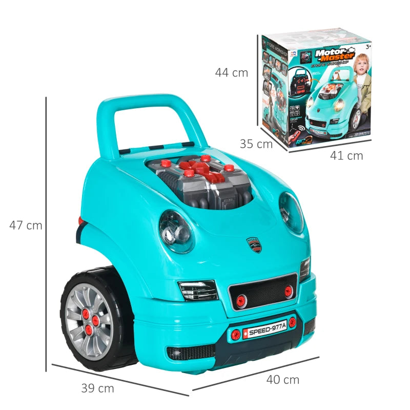 Kids Engine Truck Toy with Horn, Light, and Car Key for Ages 3-5, Durable & Fun – Teal