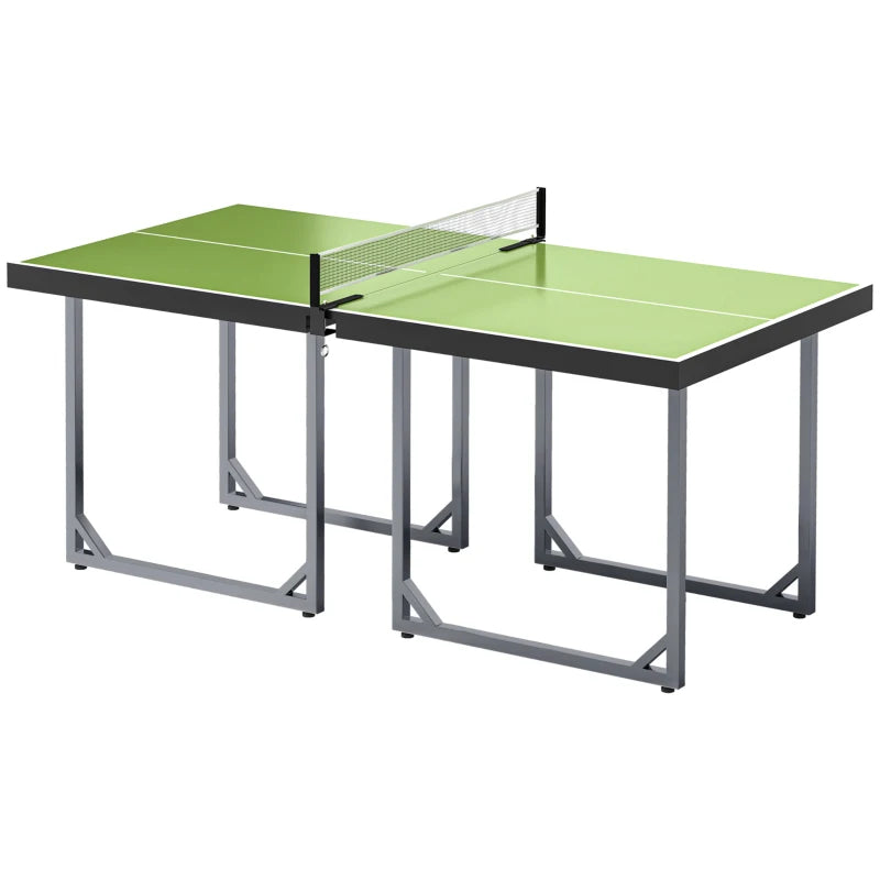 Foldable 6ft Table Tennis Table – Portable Ping Pong Set, Green