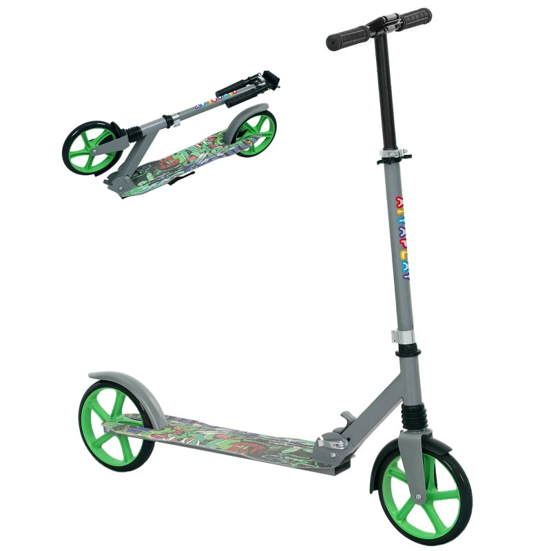 200mm Wheel Foldable Kids Scooter with Adjustable Handlebar & Brake – Green, 6-12