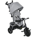 Toddler Trike 6-in-1 with Canopy, 5-Point Belt & Parent Handle, Ages 1-5 – Grey