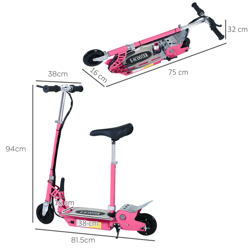 Adjustable Seat Foldable Powered Scooter with Brake – Fun and Safe Ride for Kids