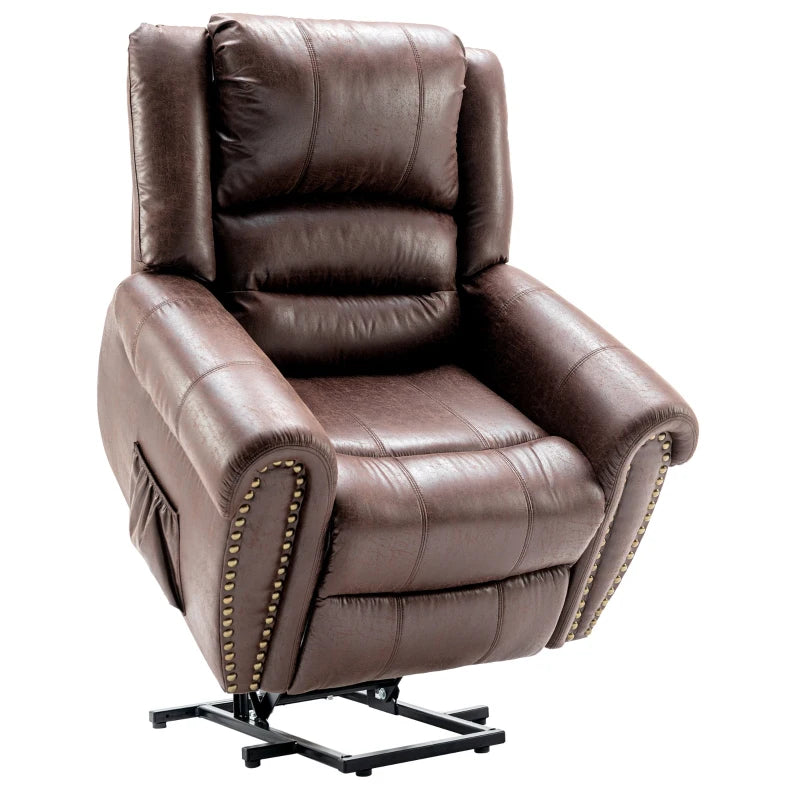Electric Power Lift Recliner w/ Heat, Massage & Pockets – Brown, 104cm