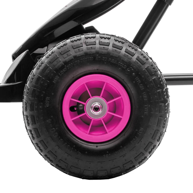 Kids Pedal Go Kart with Adjustable Seat & Inflatable Tires – Pink, Safe and Durable Ride