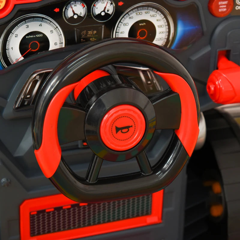 Toddler Educational Truck Workshop Toy Set with Steering Wheel & Horn – Red, Ages 3-5