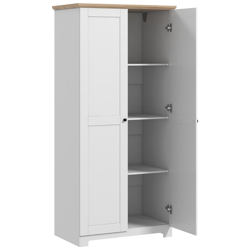 Tall White Kitchen Cupboard with Shelves and Doors, 172cm High – Perfect for Dining Room