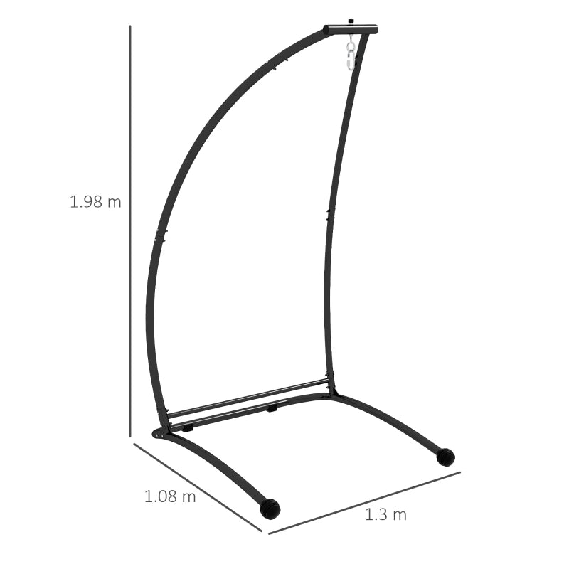 Black C-Shaped Hanging Chair Stand – Durable Metal Frame for Indoor & Outdoor Use