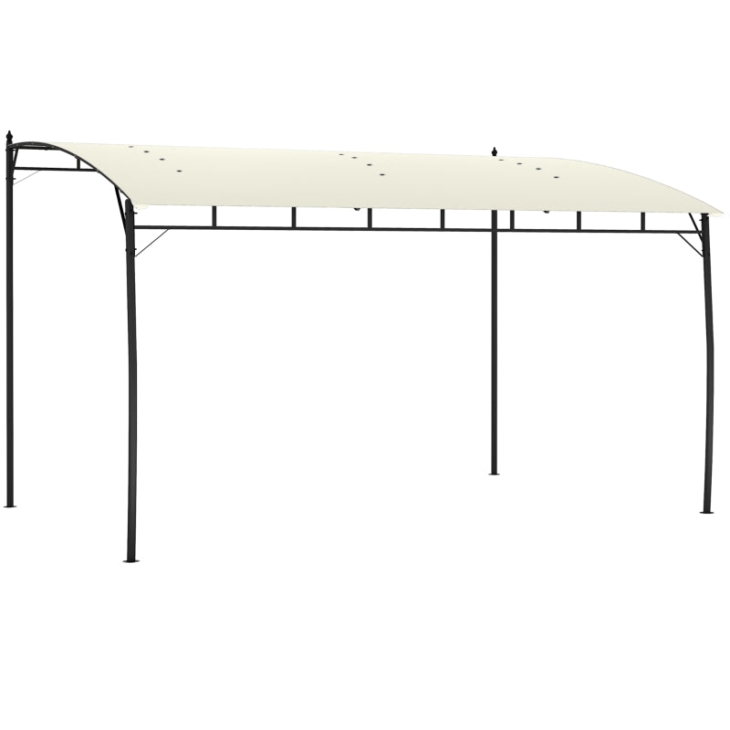 Cream Garden Pergola with Sturdy Metal Frame – Elegant Outdoor Shade 3x4M