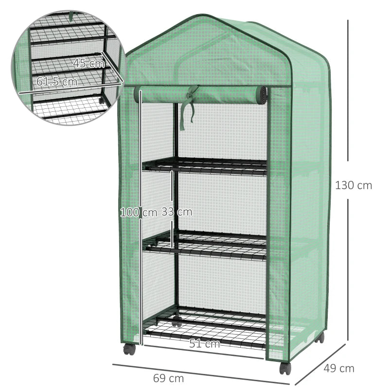 Three-Tier Mini Greenhouse with Sturdy Frame for Efficient Indoor and Outdoor Plant Growing