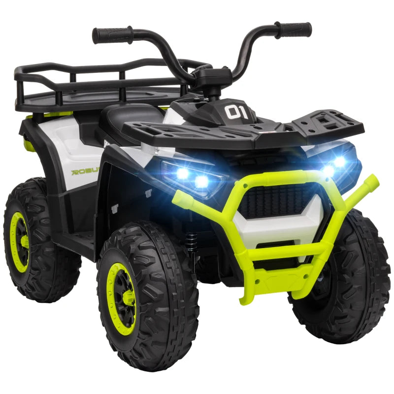 Ride-On ATV Quad for Kids, Electric Battery Powered w/ Basket & Suspension – 12V