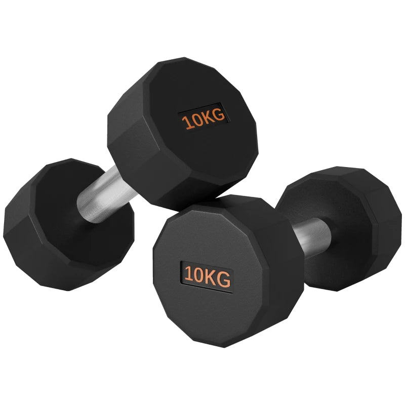 10kg Dumbbells Pair – Non-Slip, Home Gym Workout