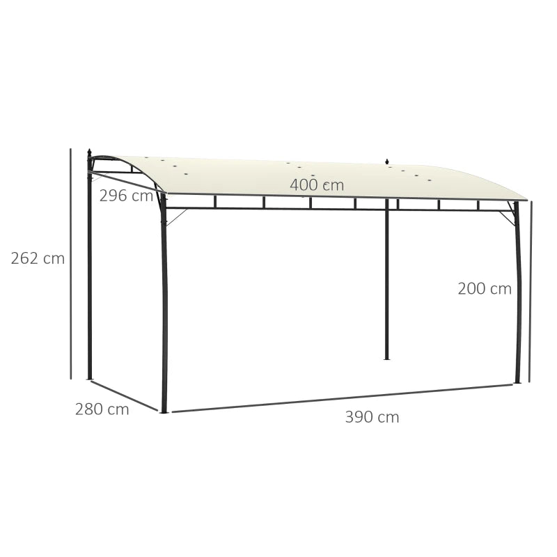Cream Garden Pergola with Sturdy Metal Frame – Elegant Outdoor Shade 3x4M