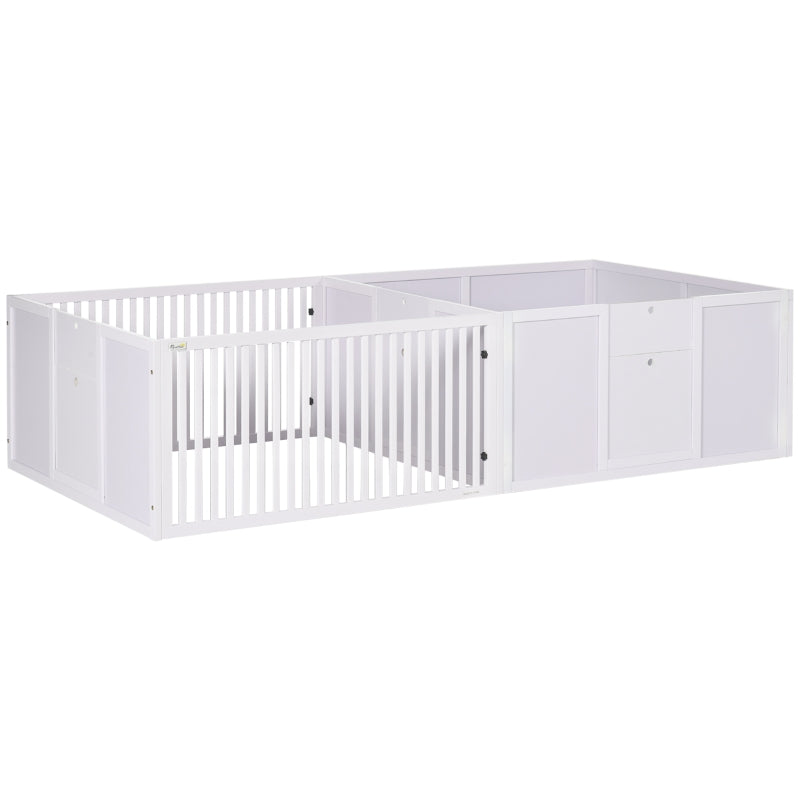 White Puppy Whelping Box with 7 Panels & 3 Doors