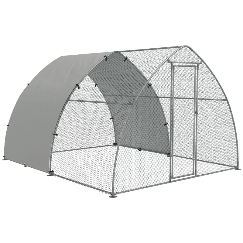 Silver Galvanised Coop for Hens, Ducks & Rabbits
