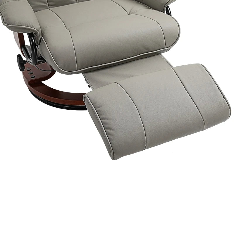 Grey Swivel Recliner with Footrest – Ergonomic & Comfortable
