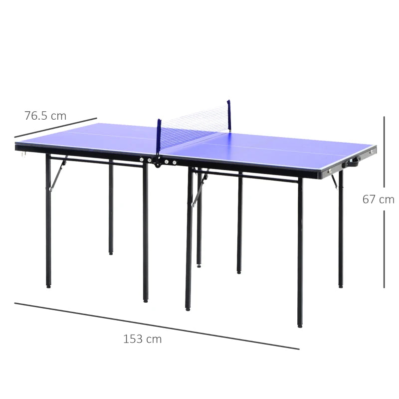 Portable Table Tennis Table – 5ft Compact, Foldable, Blue