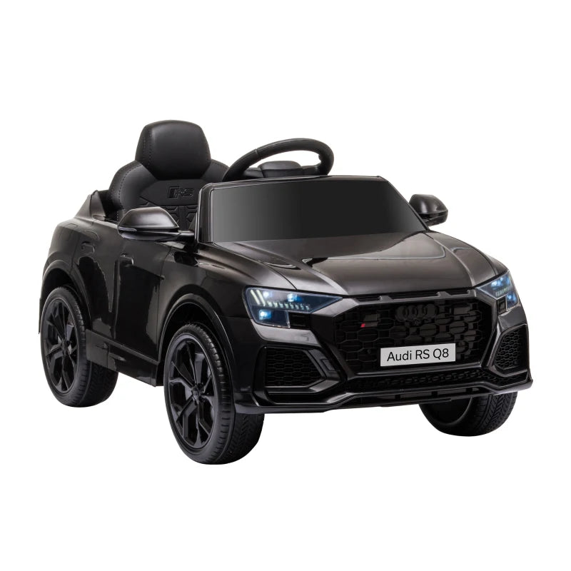 Kids 12V Licensed Audi RS Q8 Electric Ride-On Car with Remote Control – Black Model