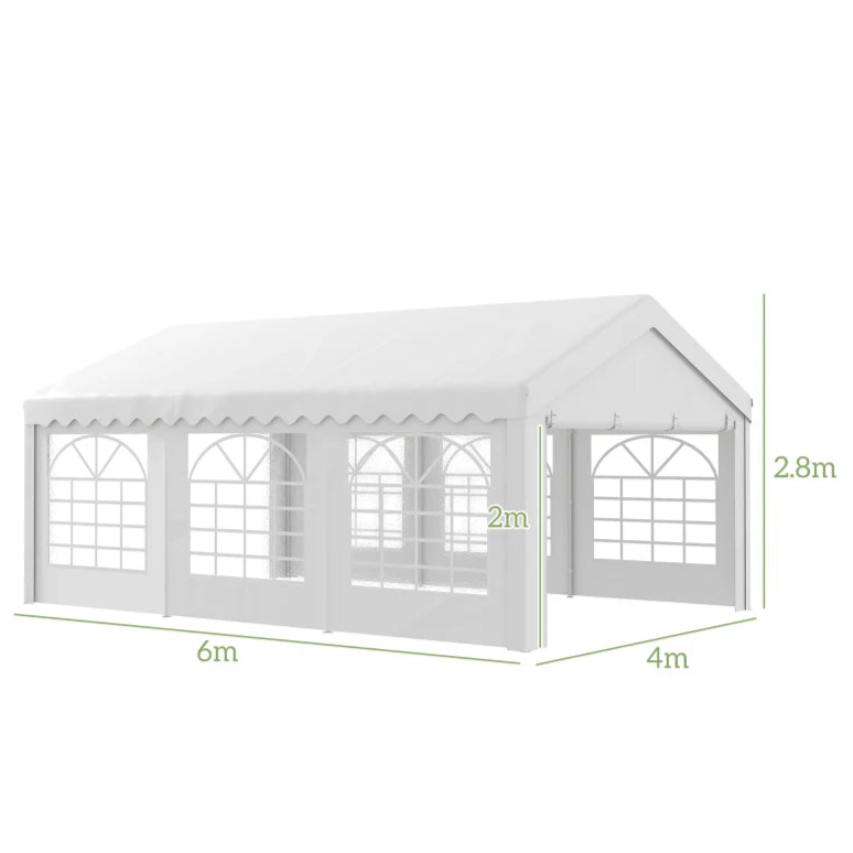 Reliable Garden Gazebo Shelter for Outdoor Events and Celebrations, White 6x4m