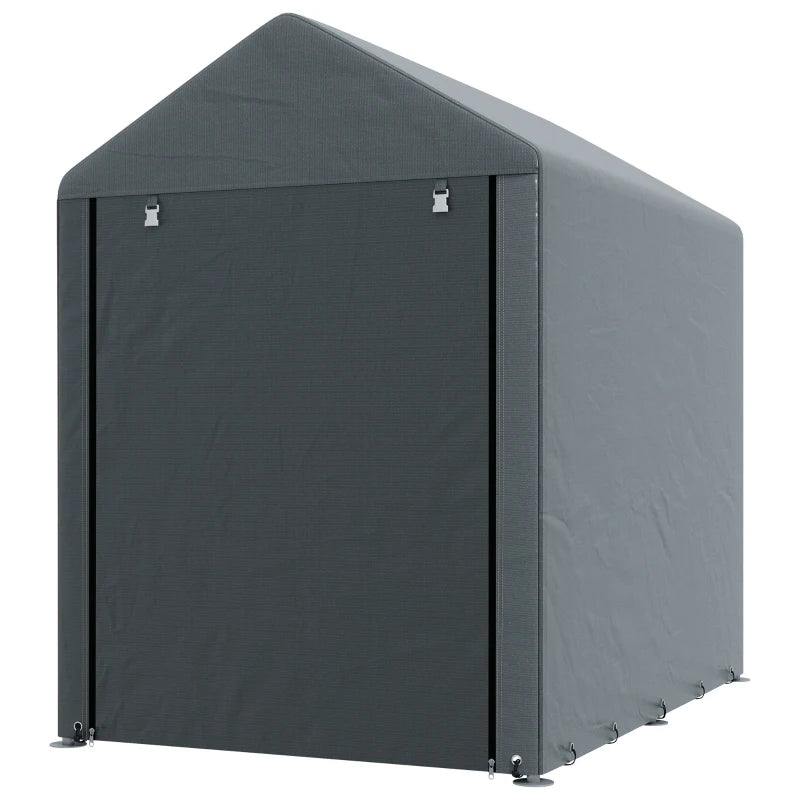 Compact Temporary Garden Shed with Full Accessories Dark Grey, 179 x 120 cm