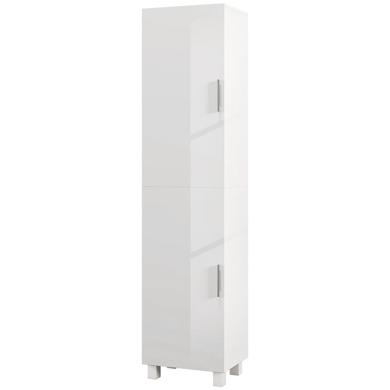 Freestanding Tall Cabinet for Bathroom – Double Doors & Storage Shelves
