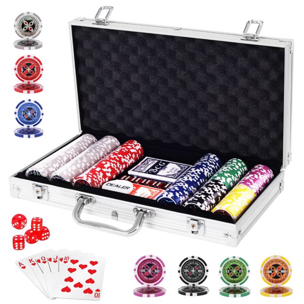 Aluminum Case Poker Chip Set – Texas Hold’em 300-Piece Set