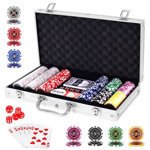 Aluminum Case Poker Chip Set – Texas Hold’em 300-Piece Set