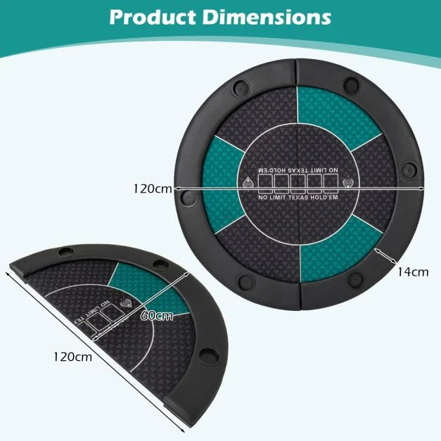 Blackjack Game Mat Portable Round Design with Storage Carry Bag