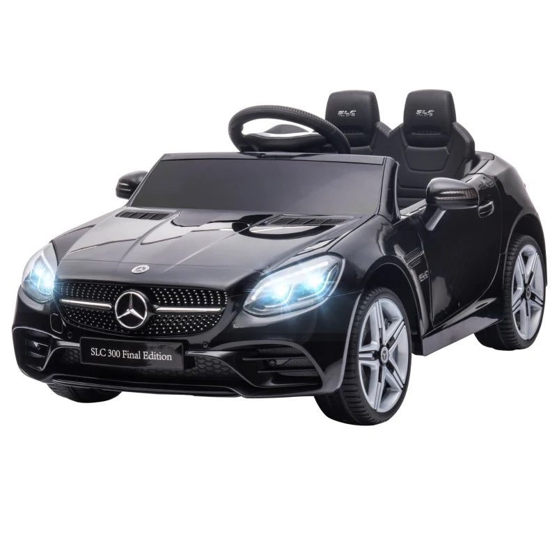 Benz SLC 300 Licensed 12V Kids Electric Ride-On with Remote, Horn & Music - Black