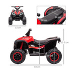 Kids 12V Electric Quad Bike Ride-On – Red, with Music & Horn, for Ages 3-5
