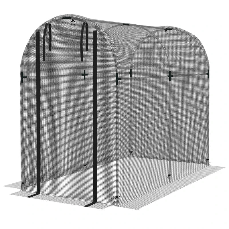 Galvanised Steel Fruit Cage with Zipped Door for Garden Plant Protection 1.2 x 2.4 x 1.9m