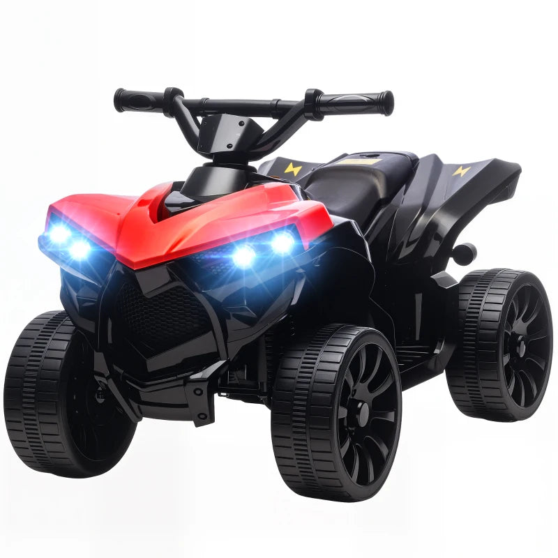 Kids 6V Electric 4-Wheeler ATV Ride-On Car with Music & LED Lights, Ages 3-8, Red