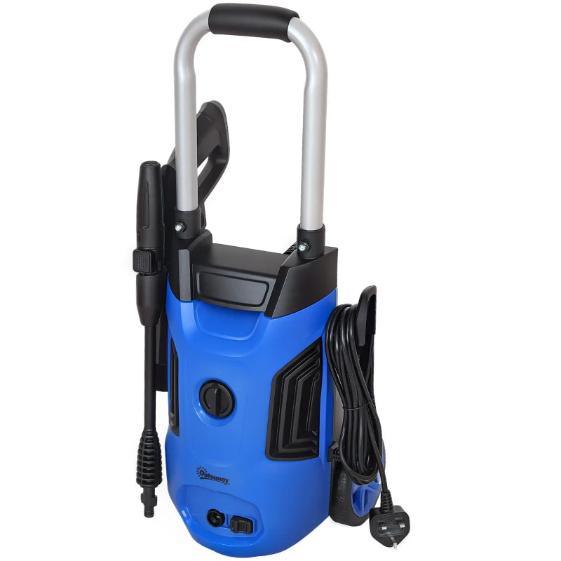 Powerful 1800W Pressure Washer with Adjustable Nozzle for Efficient Cleaning – Blue, 150-Bar