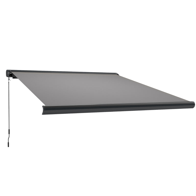 Remote Controlled Electric Awning – Durable Aluminum Frame and UV50+ Canopy, Light Grey 3.5x3m