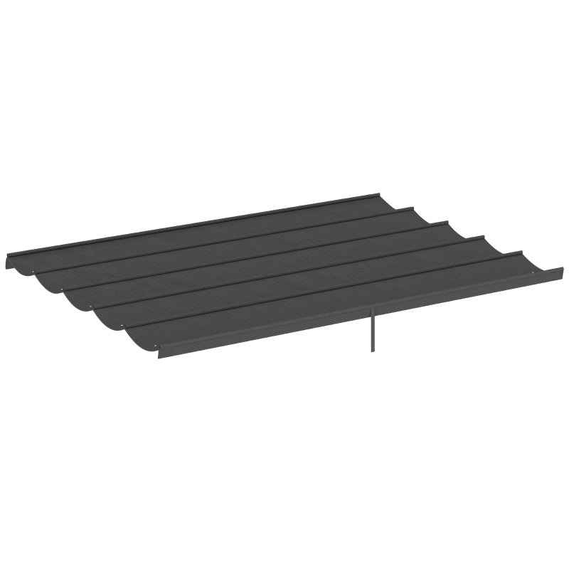 Dark Grey Retractable Pergola Canopy 3.5x2.6m Replacement for 4x3m Frame Roof