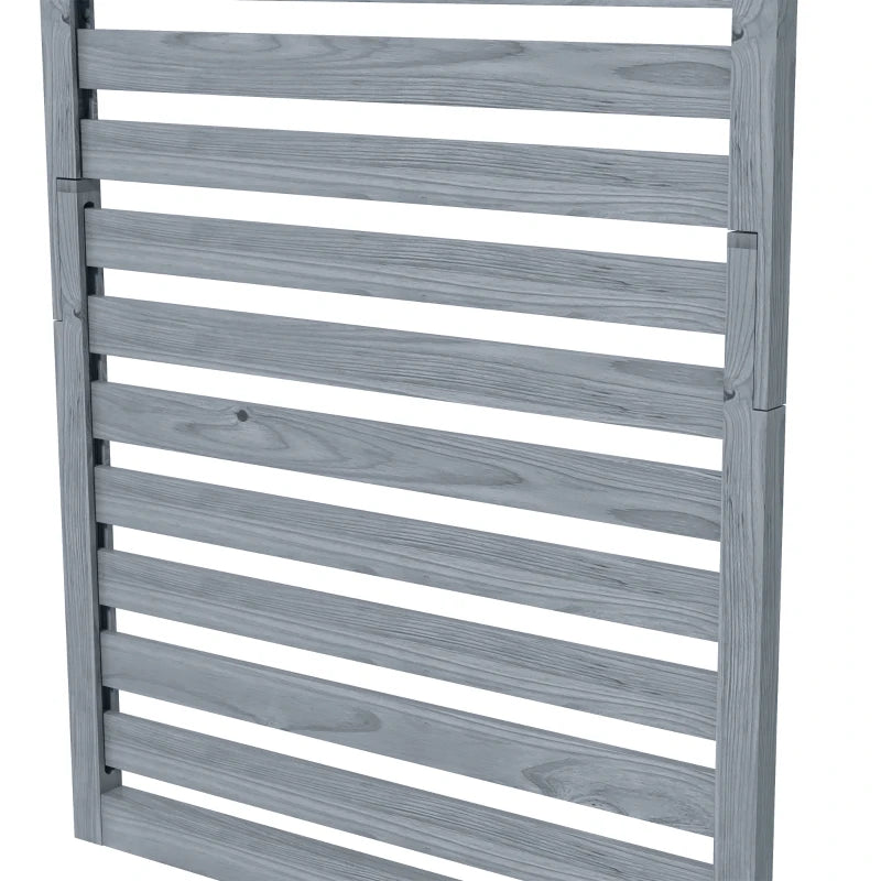 Wall Mounted Flower Shelves Set of 2, Fir Wood Plant Stands with Trellis for Porch