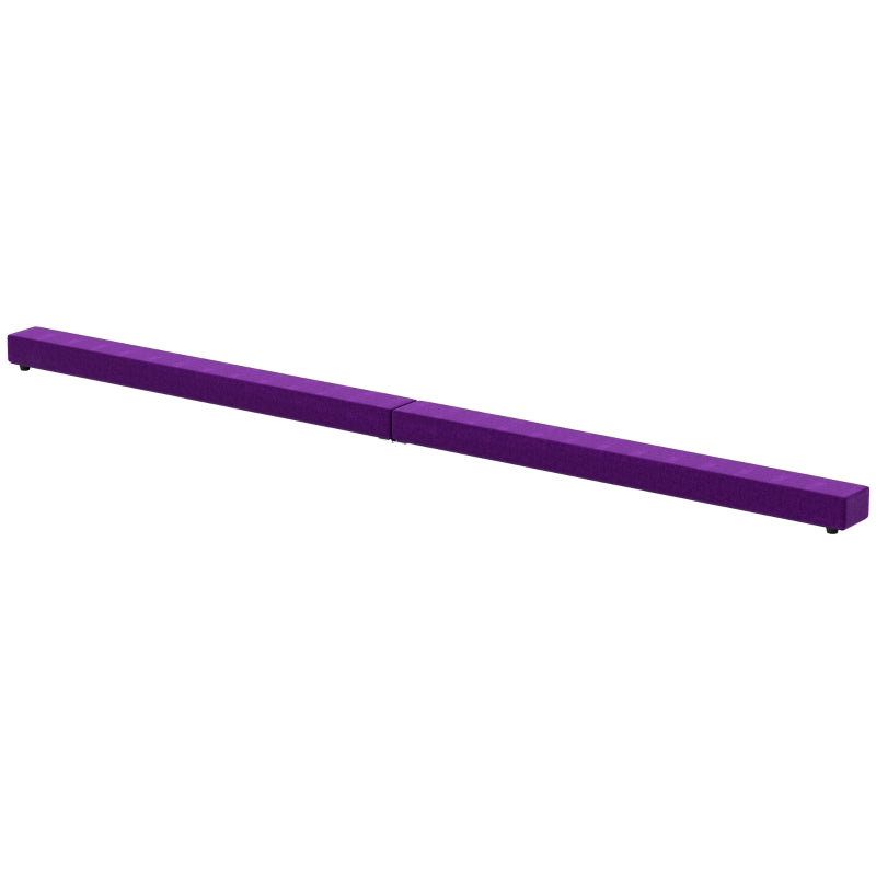 Home Gym Balance Beam – 2.4M Foldable Gymnastics Trainer, Purple