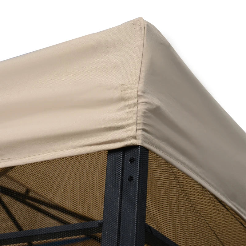 Garden Gazebo Canopy Shelter with Durable Steel Frame and Netting, Double Roof 3x3m
