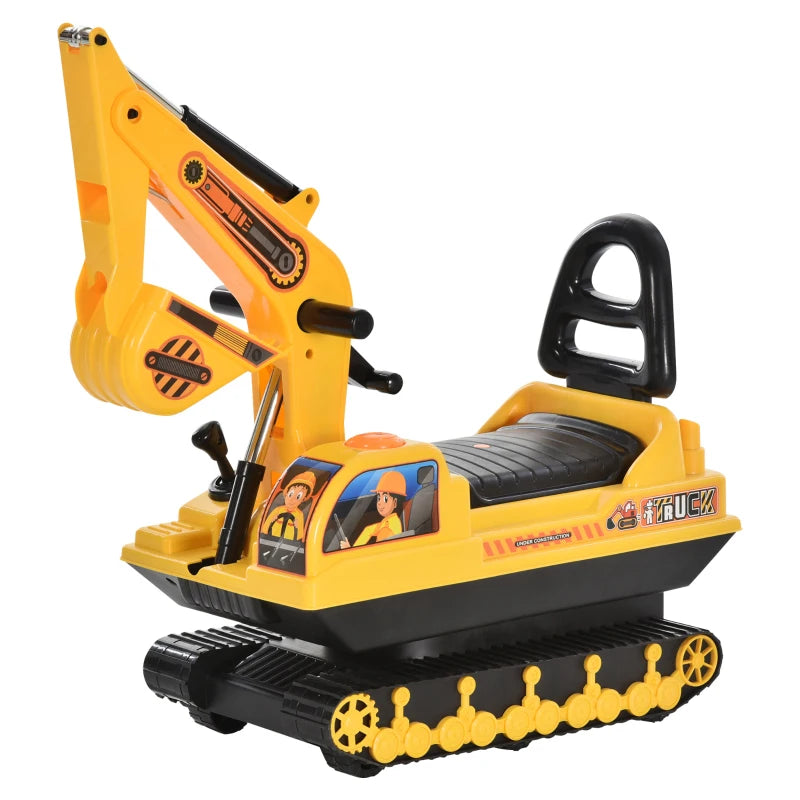 Excavator Ride On Toy Tractor – Movable Digger Construction Truck for 3 Year Olds