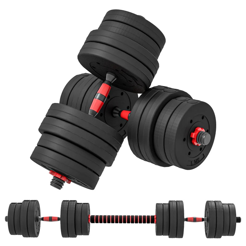 Black 30kg Adjustable Dumbbells for Body Training