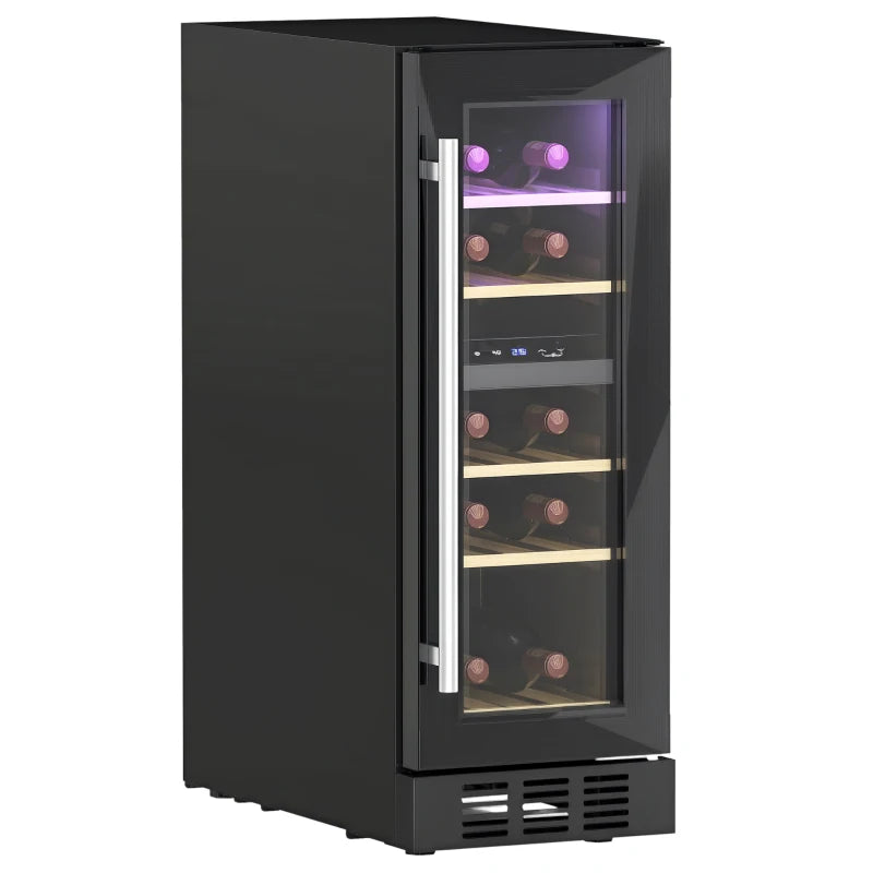 16 Bottle Wine Fridge – Dual Temp Zones, Black, 5–18°C Range