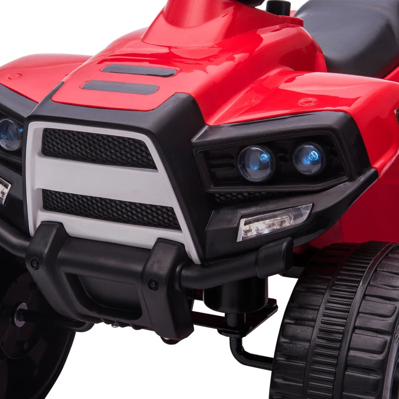 Kids 6V Electric ATV Ride On Toy – Quad Bike with Horn & Lights, 18-36 Months, Red