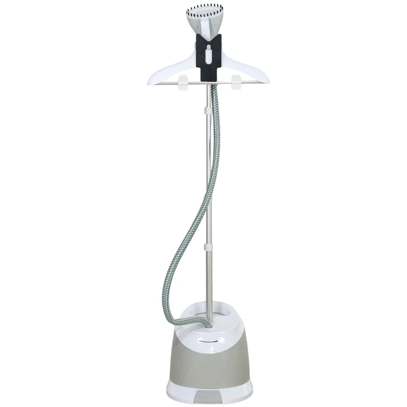 1800W Standing Clothes Steamer with Accessories – Grey, Compact & Strong