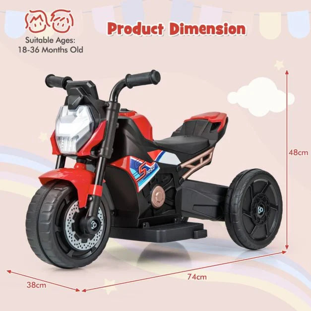 Kids 6V Ride-On Bike | 2/3-Wheel Conversion & Removable Training Wheels