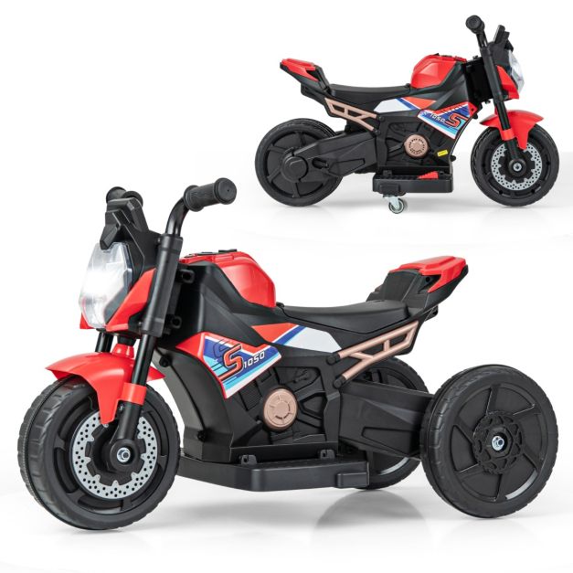 Kids 6V Ride-On Bike 2/3-Wheel Conversion & Removable Training Wheels