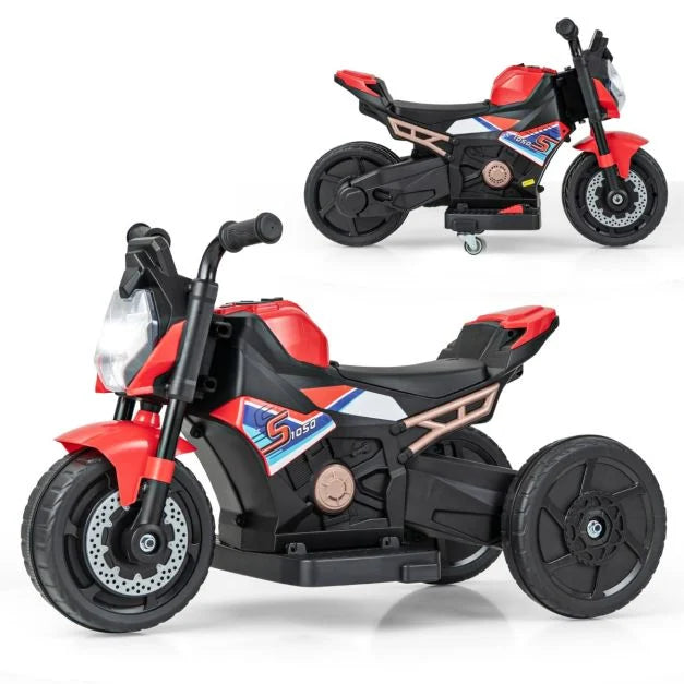 Kids 6V Ride-On Bike | 2/3-Wheel Conversion & Removable Training Wheels