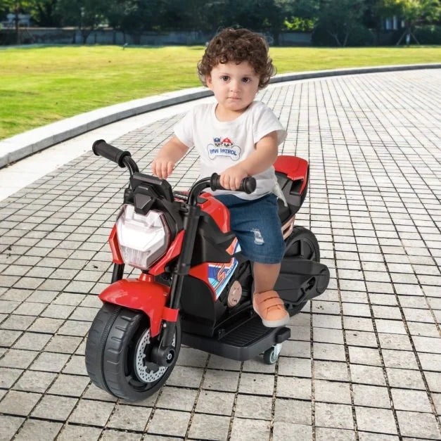 Kids 6V Ride-On Bike | 2/3-Wheel Conversion & Removable Training Wheels