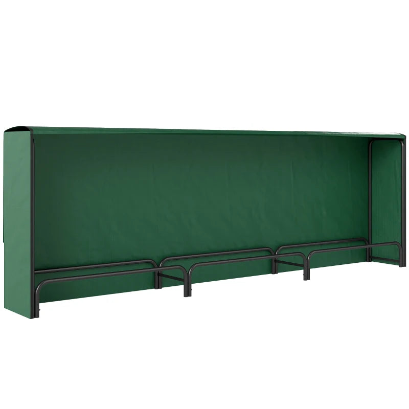 Firewood Log Storage Rack with Waterproof Cover, Durable Metal Holder 300x36x99 cm
