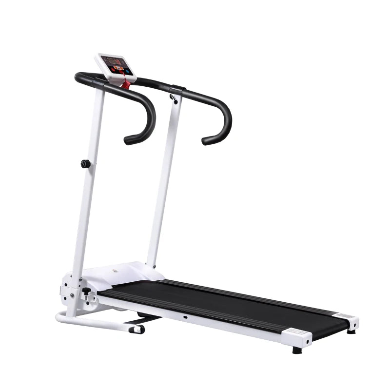 Folding Treadmill – White Walking Pad with Incline & LCD