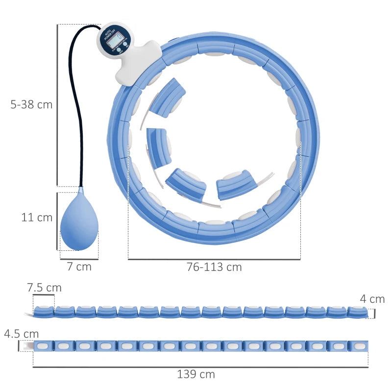 Smart Weighted Hula Hoop with Digital Counter – Light Blue